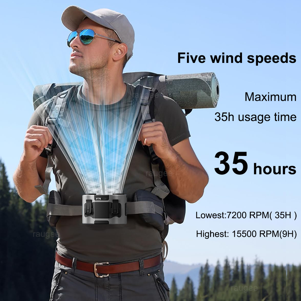20000mAh Waist Fan Portable Ou - Timer Dual Outlet recensie en prijs