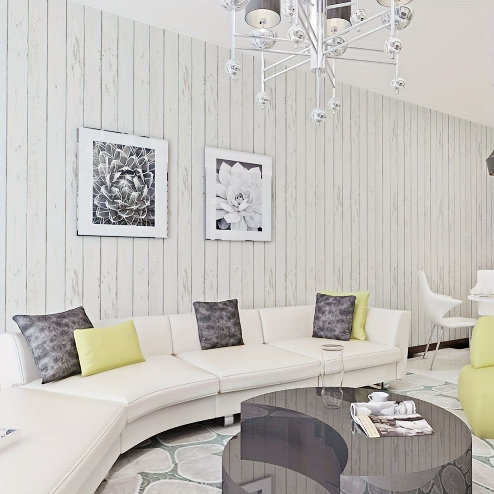 Retro White Wallpaper Wooden P - Pvc Panel Background recensie en prijs