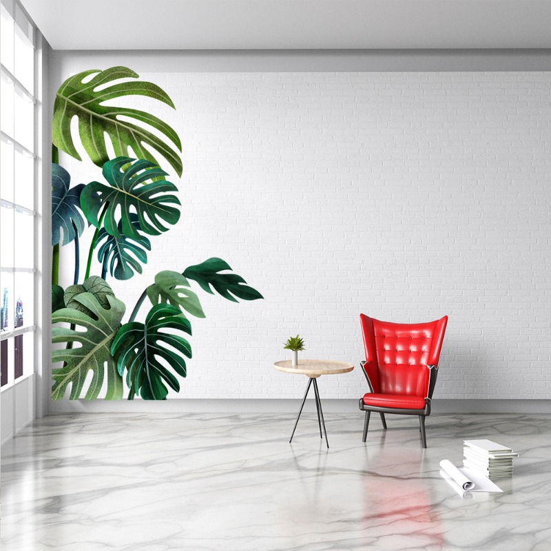 Large Nordic Green Leaf Wall S - Pvc Panel Background recensie en prijs