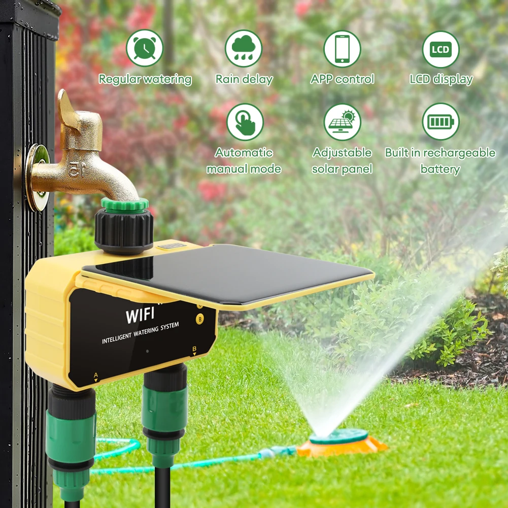 WiFi Solar Timer Dual Water Va - Timer Dual Outlet recensie en prijs