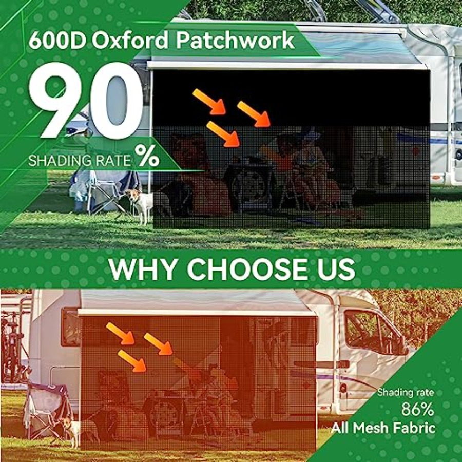 RV Awning Shade Screen 9' x 15 - Screen Top Mesh recensie en prijs