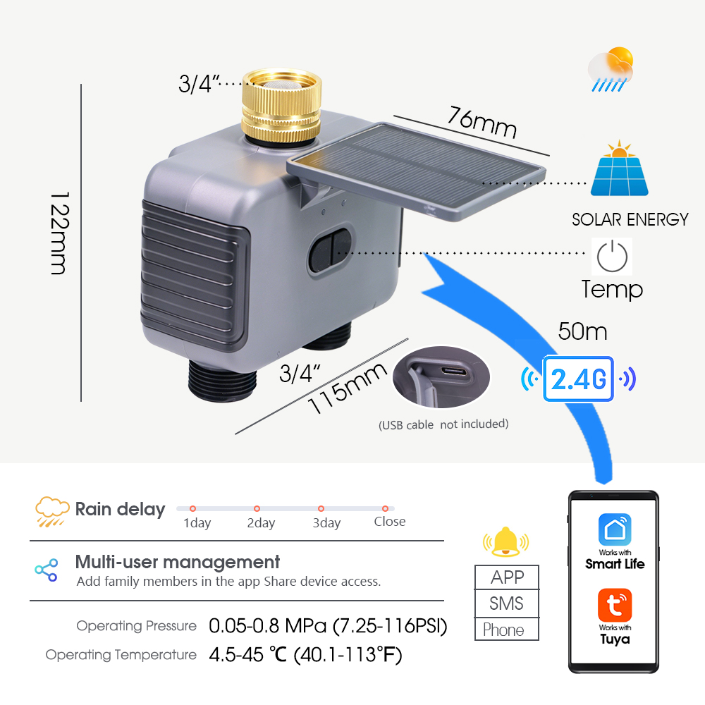 10-30M Tuya Dual Outlet Solar  - Timer Dual Outlet recensie en prijs