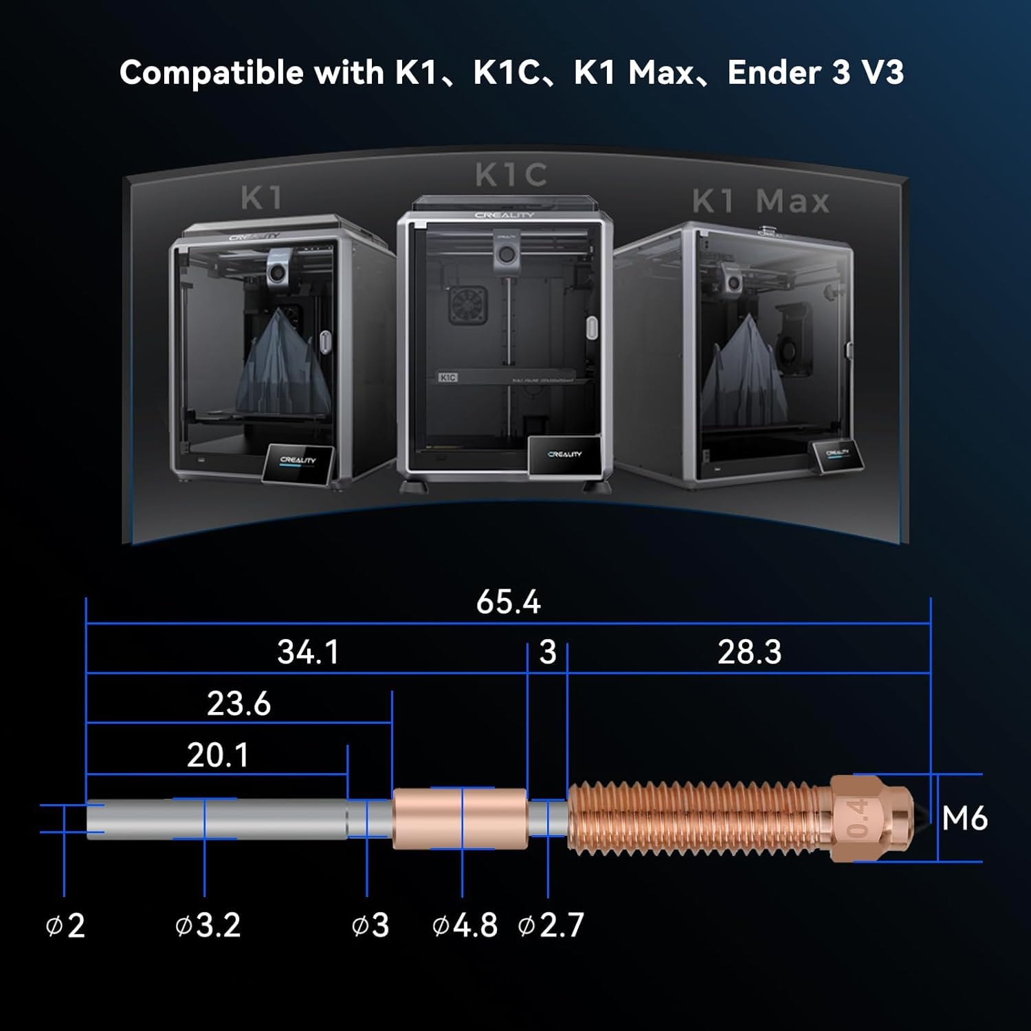 Creality K1C Nozzle Unicorn Qu - Ceramic Heat Emitter recensie en prijs